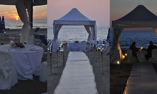 Auf Wunsch ein romantisches Abendessen am Meer
